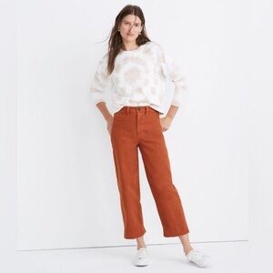 Madewell Slim Emmett Wide-Leg Crop Pants in Orange (Size:26)